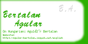 bertalan agular business card